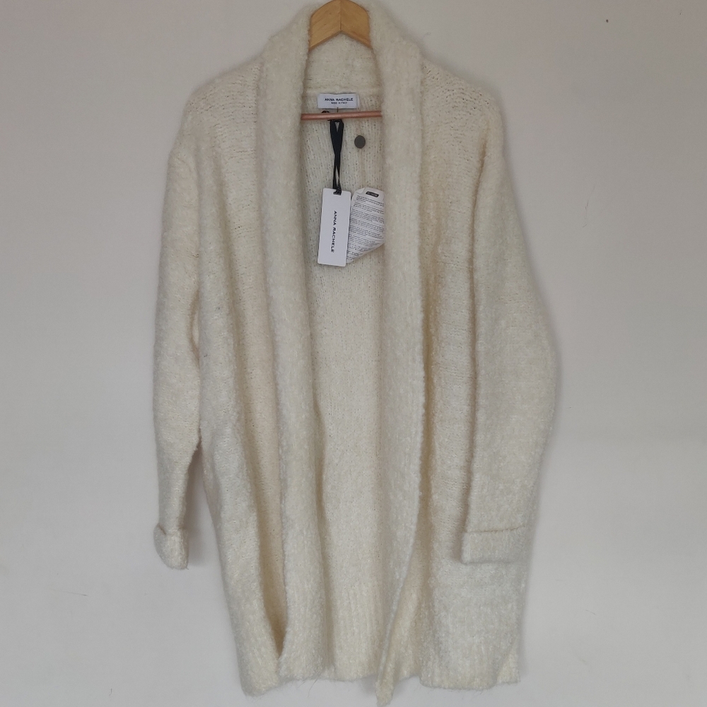 Anna Rachele (Italy) Fluffy White Cardigan, New With Tag 🇮🇹 - Picture 3 of 14